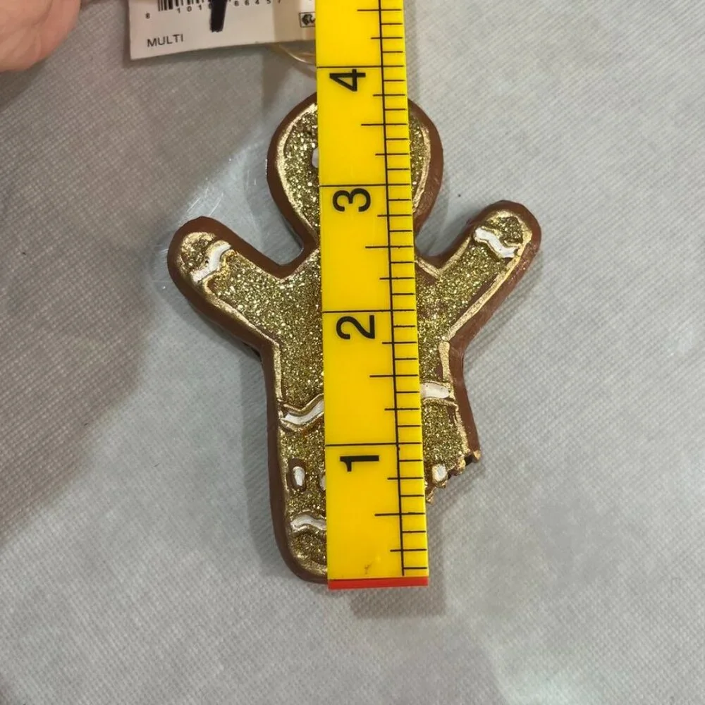 Cody Foster & Co. Gingerbread Man Shrek Inspired Glitter Ornament Gold NWT